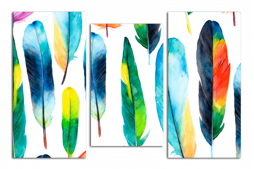 Модульная картина Цветные перья